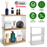 3-Tier Acrylic Countertop Organizer Bathroom Wood Counter Storage Rack Standing Vanity Cosmetics Shelf Cup Holder Desk Display Shelves