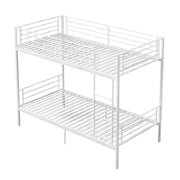 Twin Over Twin Metal Bunk Bed with Ladder and Guardrails