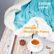 Fleece Throw Blanket Warm Soft Flannel Bed Cover Cuddly Cozy Sofa Travel Car Blanket with  Queen King Throw Size Optional