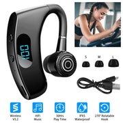 Unilateral Wireless V5.2 Earpiece Rechargeable Wireless in-Ear Headset with Hook for Car Driving Phone Call Office