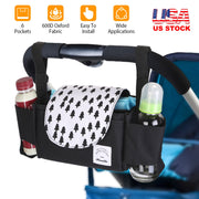 Stroller Organizer Bag 6 Pockets Baby Trolley Bag with Cup Holder for Paper Tissue Diaper Phone Snacks Baby Cream