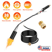 180,000 BTU Propane Weed Torch Heavy Duty Weed Burner Flame Weeder with 10FT Hose Piezo Ignition Adjustable Flame Control for Weeds Ice Snow Asphalt F