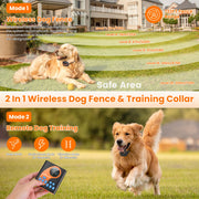 Wireless Dog Fence System with Training Collar - 722FT Range