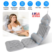 Full Body Bath Pillow with Lumbar Support & 4D Mesh