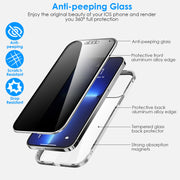 Privacy Magnetic Phone Case 360¡ Full Protection Anti Spy Phone Cover Double Sided Tempered Glass Magnet Absorption Fit for IOS Phone 12