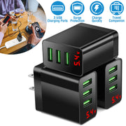 3 Packs 3-Port USB Wall Charger USB Hub Charger Wall Power Charging Plug Adapter Fit For Samsung Galaxy S9/S8 Note 8/9 iPhone Pad Tablet and More USB