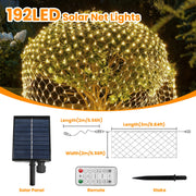 9.8x6.6FT 192LED Solar Net Lights with 8 Modes & Remote Timer