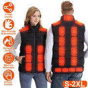 Heated Vest Men Women's Heated Jacket with 23 Heating Zones 3 Heat Levels USB Powered Machine Washable for Winter Hiking Skiing Skating Outdoor Activiti