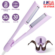 Hair Iron Curling Waver with Ceramic 1.41inch Barrel Ions Deep Hair Curler Dual Voltage Anti-Scald Hair Curling Wand Hair Crimper with 5 Temperature A