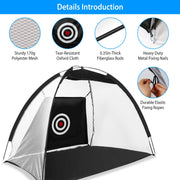 Golf Training Net with Target Cloth & Carry Bag – Indoor/Outdoor Practice