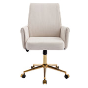 Mid-Back Velvet Office Chair with Memory Foam Cushion