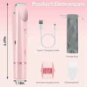 2-in-1 Women’s Bikini Trimmer & Shaver, Waterproof & Rechargeable