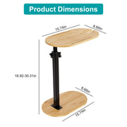 C-Shaped Bathtub Tray Table With Adjustable Height 360° Rotatable Desktop Freestanding Bath Caddy Against Wall Couch Bed Sofa Side Table