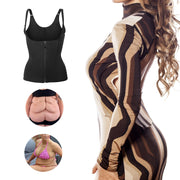 Zippered Waist Trainer Corset Waist Tummy Control Body Shaper Cincher Back Support with Adjustable Straps for Women
