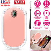 Rechargeable Hand Warmer Electric Hand Heater Portable Reusable Pocket Warmer Power Bank with Digital Display 2 Levels Double-sided Heating
