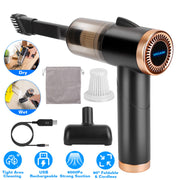 3 In 1 Cordless Handheld Vacuum Cleaner with Searchlight 120W 9000PA Portable Foldable Rechargeable Vacuum Car Home Duster with Brush Nozzle Long Nozz