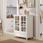 <strong style="color:red;">Prohibited Platform: Temu</strong> Buffet Cabinet with Glass Doors and Adjustable Shelves, Mo