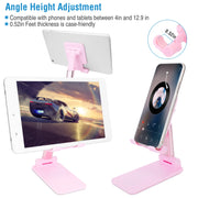Foldable Desktop Phone Stand Angle Height Adjustable Tablet Holder Cradle Dock w/ Mirror Fit For 4-12.9in Device