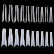 500Pcs False Nail Tips C Curve Half Cover French Nails Extra Long Fake Finger Nails For Nail Art Salons Home DIY 10 Sizes