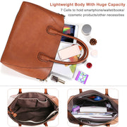 WomenÕs Soft Leather Handbag Tote Bags Large Shoulder Crossbody Bag 7 Cells Zipper Purse Handle Bag Phone Book Cosmetic Case for Office Lady Student