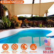 Rectangle Top CanopyÊ98% UV Block Awning Shelter 185GSM HDPE Patio Cover with Snap Hooks Ropes for Outdoor Garden Backyard
