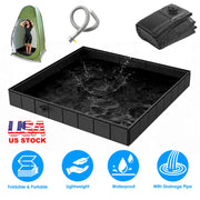 41x41x5.5in Portable Shower Pan Foldable Shower Basin Collapsible Camping Shower Tent Base with Detachable Drain Pipe for Indoor & Outdoor