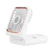 5 In 1 Folding Mini Fan Hands-free Rechargeable Neck Fan Handheld Fan with 3 Speeds Power Bank Phone Holder Neck Strap for Home Office Travel Dormitor