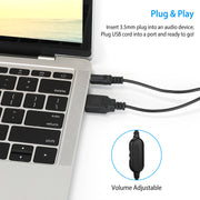 Clip-On Computer Sound Bar Portable USBÊStereo Mini Wired Speaker w/ Volume Control 3.5mm Jack For Desktop Computer Laptop Notebook PC Tablets Plug An