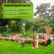 10Pcs Decorative Garden Fence Rustproof Iron Wire Arched Fence Animal Barrier Border 12.59Ó Width 23.93Ó Length For Yard Landscape Patio Outdoor Decor