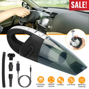 Car Handheld Vacuum Cleaner Cordless Rechargeable Hand Vacuum Portable Strong Suction Vacuum w/ Hose Nuzzle Brush For Dust Pet Hair