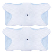 2Pcs Memory Foam Pillow Neck Support Pillow for Pain Relief Sleeping Ergonomic Contour Orthopedic Support Side Back Stomach Sleeper