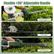 20" Cordless Hedge Trimmer 21V Electric Bush Trimmer with Dual Blades