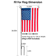 Garden Flag Stand Flagpole Weatherproof Wrought Iron Coated Yard Flag Holder For Yard Flag Party Banner Fits 11.8x17.7in Flag