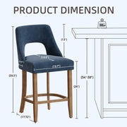 Counter Height Bar Stools Set of 2 with Cutout Back