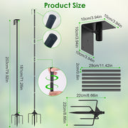 79.92in Bird House Pole Kit Height Adjustable Bird Feeder PoleÊMount Kit Heavy Duty Bird House Pole Set with 5 Prongs Base for Bird House Bird Feeder