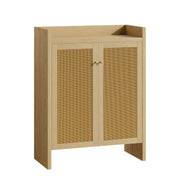 Rattan Shoe Cabinet with Doors, 6-Tier Storage Organizer