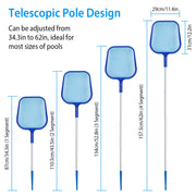 Swinging Pool Skimmer Cleaner Mesh Net Leaf Cleaning Scoop Pool Leaf Rake Debris Skimmer with  Fine Mesh 4 Telescopic Pole Sections For Swimming Pools Ho