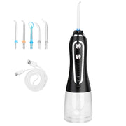 Portable Water Dental Flosser Cordless Rechargeable Dental Oral Irrigator IPX7 Waterproof Teeth Cleaner with 5 Modes 5 Nozzles 10.14oz Detachable Wate