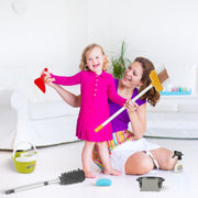 14Pcs Kids Cleaning Toy Set Toddler Housekeeping Pretend Play Kit with Vacuum Cleaner Broom Mop Organization Stand for Boys Girls Aged 3 4 5
