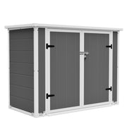 Resin Outdoor Storage Shed with Hydraulic Lid & Ramp 4.6x2.4 FT