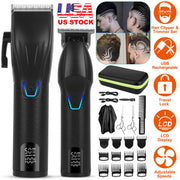Cordless Clipper Trimmer Set for Men Electric Barber Clipper Hair Cutting Combo Set Beard T Outliner Shaver Trimmers Haircut Grooming Kit