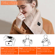 Electric Heated Scarf USB Heating Neck Wrap Unisex Winter Heated Neck Shawl Soft Warm Scarves with  3 Heating Modes