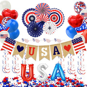 4th of July Decorations Set - 57 Piece Patriotic Party Kit