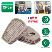 2Pcs 6001 Filter Cartridges Replacement 6001 Organic Vapor Cartridge for Gas Respirator Fit for 6200/7501/7502/6502/6800
