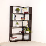 5-Tier L-Shaped Corner Bookshelf with 6 Open Shelves