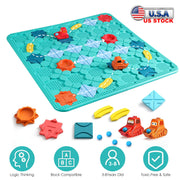 Kids Logical Road Builder Toy Brain Teasers Puzzles Montessori Toys Preschool Educational Learning Toys Puzzle STEM Board Game For 3-8 Years Old Boys
