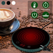 Desktop Electric Cup Warmer 8Hours Auto Off Overheating Protection Smart Timer Setting 2 Temperature Levels 104¡F to 140¡F Ceramic Heating Panel For O