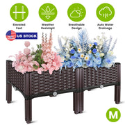 Outdoor Raised Garden Bed with Legs Elevated Planter Box with Self-watering System for Garden Patio Balcony Vegetables Flowers Herbs PP Plastic Box Ea