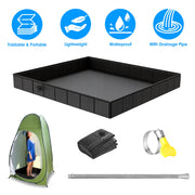 41x41x5.5in Portable Shower Pan Foldable Shower Basin Collapsible Camping Shower Tent Base with Detachable Drain Pipe for Indoor & Outdoor