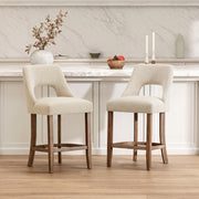 Counter Height Bar Stools Set of 2 with Cutout Back